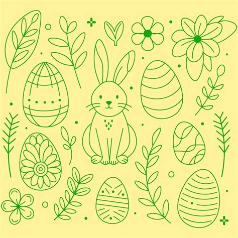 Premium Vector Handdrawn Easter Bunny And Eggs Amidst Spring Florals