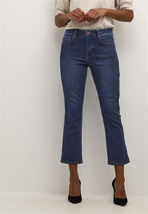 Kaffe Sinem Cropped Jeans A Sigaretta Dark Blue Denim Blu Scuro Zalando It