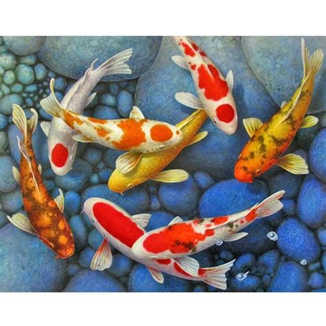 Diy Diamond Embroidery Carp Koi Fish Diamond D Diamond Painting Full