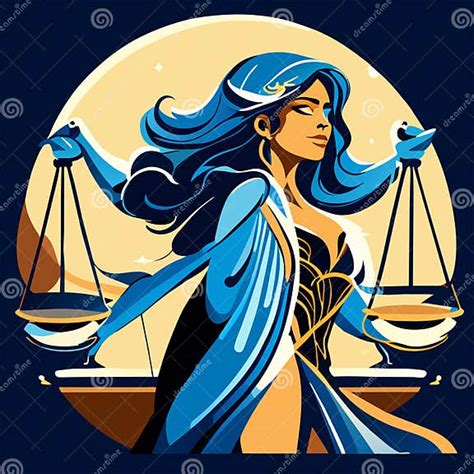 Lady Of Justice Vector Illustration Of The Goddess Of Justice On The