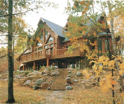 Juedes Wisconsin Log Home Exterior Town Country Cedar Homes