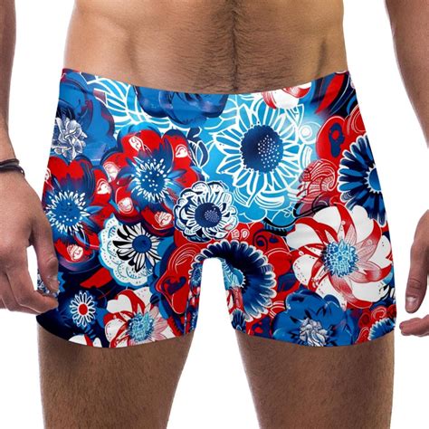 Swim Jammers For Men Mens Athletic Swimwear Jammers Blue Red Dahlia