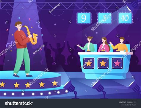 talent show contestants displaying  skill stock vector royalty