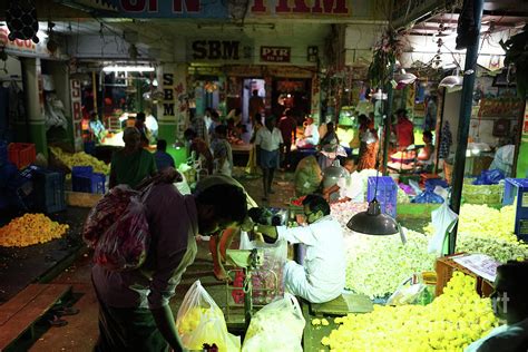 Koyambedu Flower Market Stalls Photograph by Mike Reid - Fine Art America