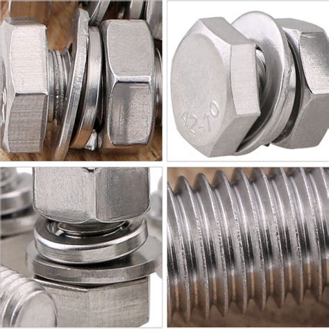 Manufacture M Stainless Steel Hex Bolt And Nut With Flat Washer