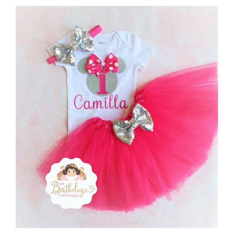 Minnie Mouse Hot Pink And Silver Tutu Outfittutu Birthday Etsy