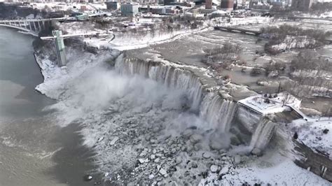 Video See Stunning Footage Of A Partially Frozen Niagara Falls Cnn