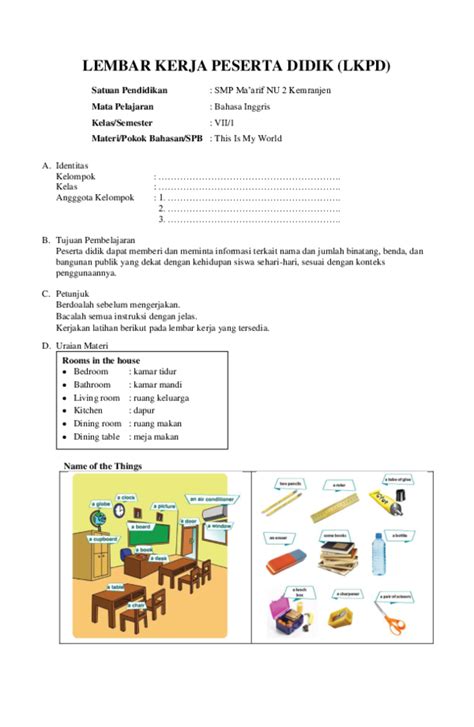 Lkpd Digital Mapel Tematik Kelas 3 Ciri Ciri Makhluk Hidup Worksheet