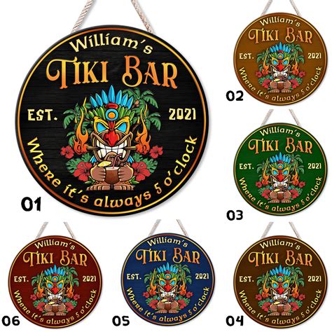 Personalized Tiki Bar Wood Sign Beach Sign Bar Decor Summer Etsy