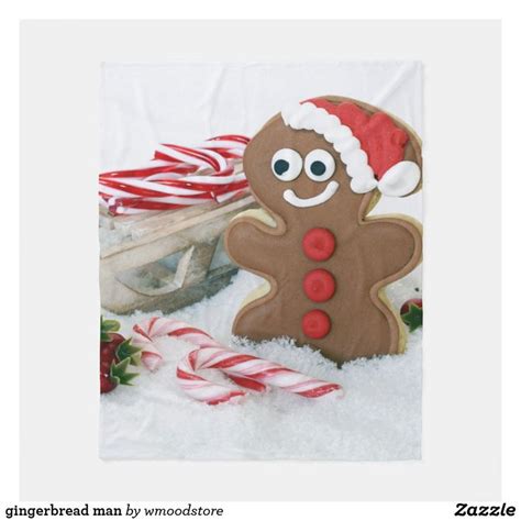 Gingerbread Man Fleece Blanket Zazzle Gingerbread Man Gingerbread