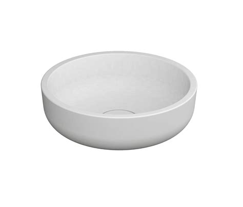 Top Bowl White Round Solid Surface White Architonic