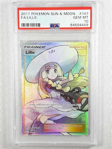 Yahooオークション ポケモンカード 帽子リーリエ Sr Psa10 英語版