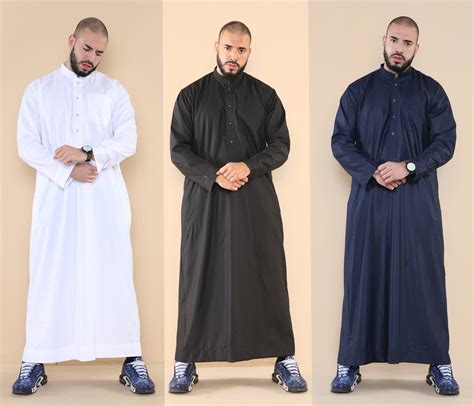 Mens Thobe Jubba Nehru Stand Collar Islamic Muslim Cotton Kaftan Dress