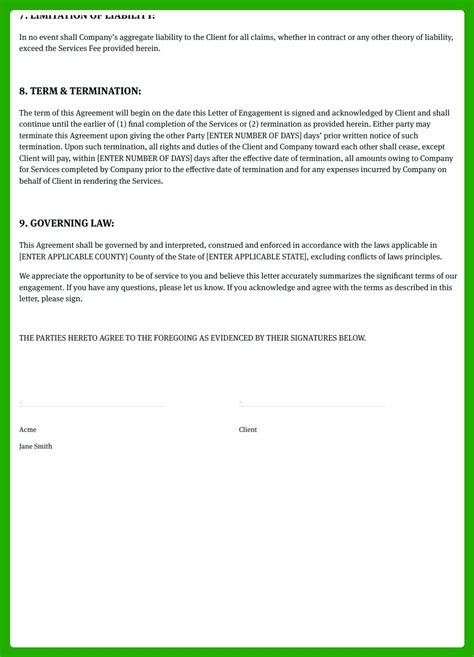 Bookkeeping Engagement Letter Template Updated In Bonsai