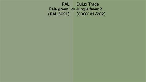 Ral Pale Green Ral 6021 Vs Dulux Trade Jungle Fever 2 30gy 31202