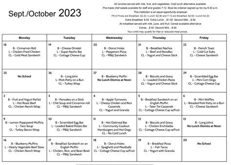 Breakfast & Lunch Menu - Kenesaw Public Schools