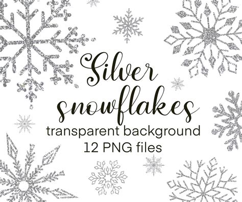 Silver Snowflake PNG, Glitter Snowflakes PNG, Snowflake Clipart, Frozen ...