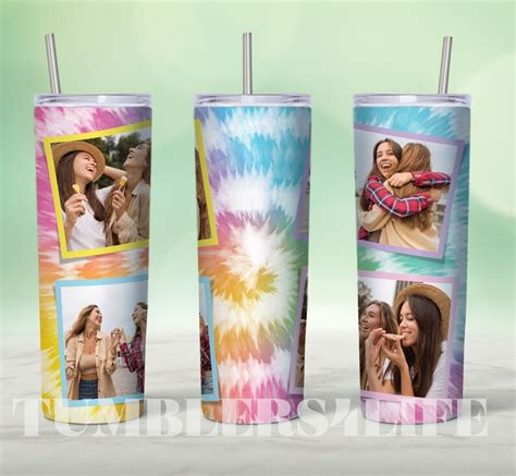 Tie Dye Polaroid Photo Frame 20oz Skinny Tumbler Sublimation Etsy