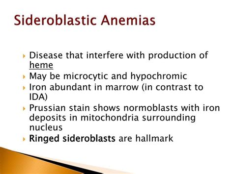 Ppt Sideroblastic Anemias Powerpoint Presentation Id6729004