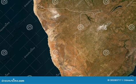 Namibia Outlined Low Res Satellite Stock Illustration Illustration