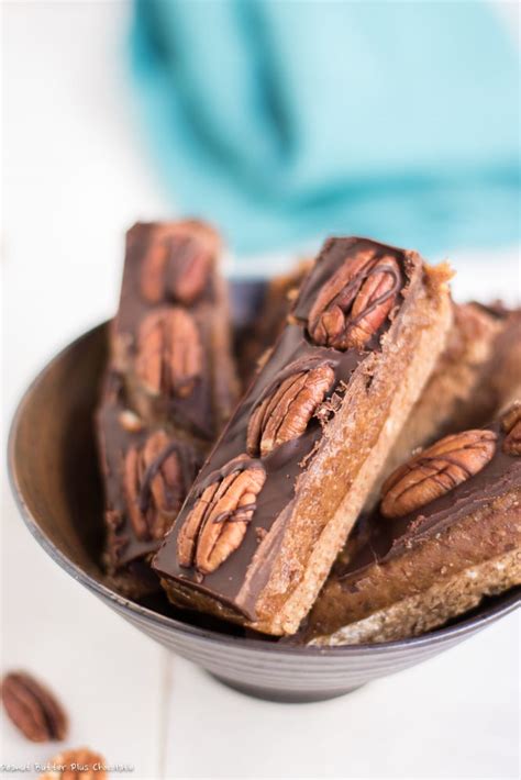 Healthy Pecan Chocolate Turtle Bars — Peanut Butter Plus Chocolate