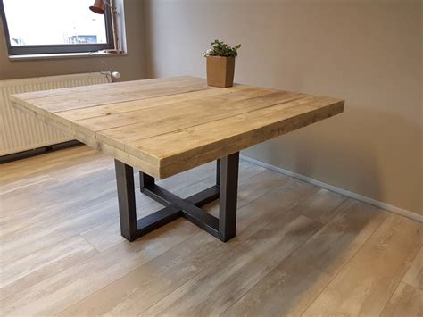 Vierkante Eettafel Met Stalen Frame Firma Hout Staal