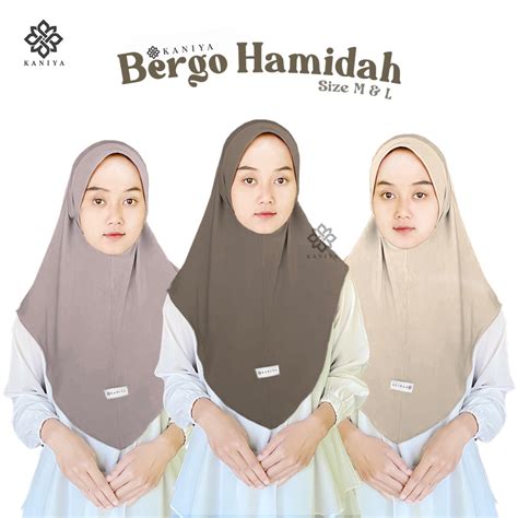 Jual KANIYA Hijab Bergo Hamidah Size L M Jersey Shopee Indonesia