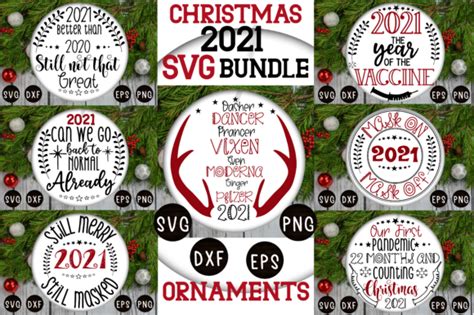 2021 Christmas Ornament Svg Bundle Round Graphic By Md Shahjahan