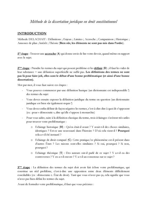 Dissertation Plan Droit Telegraph