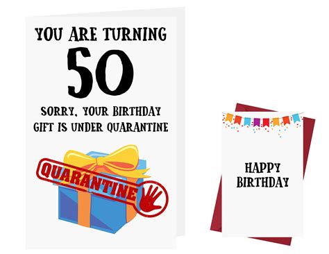 Buy Funny Covid 50th Birthday Card Social Distancing 50 Years Old