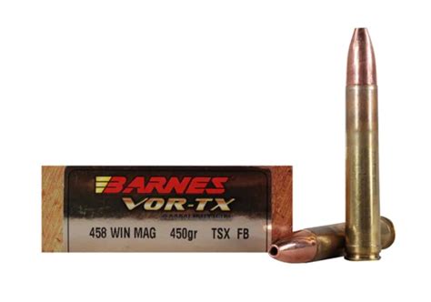 Barnes Loaded Ammo 458 Winchester Magnum 450 Grain Tsx Fb 20