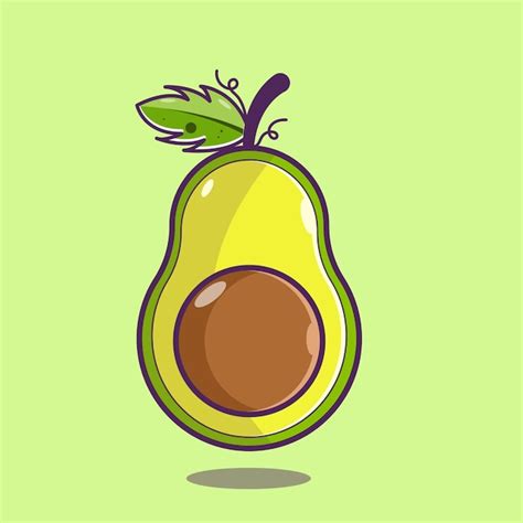 Conceito de abacate dos desenhos animados de ilustração de frutas de