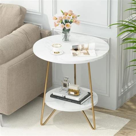 Table D Appoint En Marbre Artificiel Tages Table D Appoint Ronde