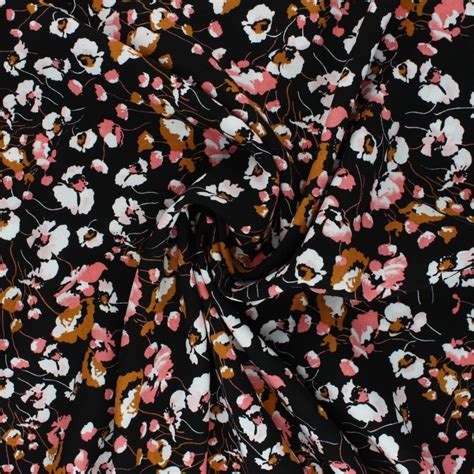 Tissu Viscose Radiance Painted Flowers By Penelope Noir Mpm