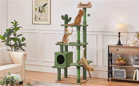 Yaheetech Arbre Chat Cactus En Peluche Tour Pour Chat Multiniveau