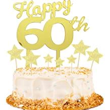 Buy ANCTEY 60th Birthday Cake Toppers Gold Acrylic Happy 60th Birthday