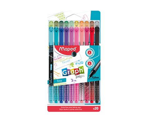 Graph Peps Fine Tip Felt Pens Assorted Units Maped Writing