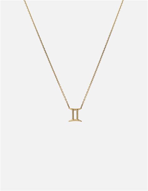 Gemini Astro Pendant Necklace 14k Yellow Gold Womens Necklaces