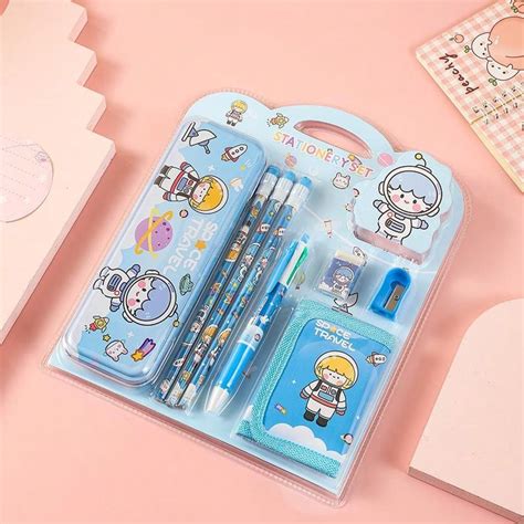 Stationery Set Blue Astronaut Shein Eur