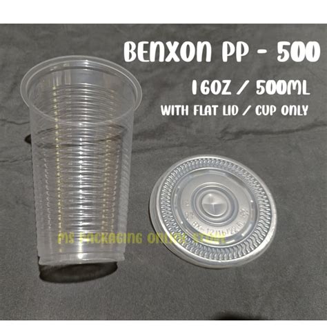 Benxon 16oz Pp Cup With Flat Lid And Cup Only 100sets Pp500