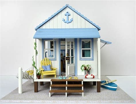 Miniature Dollhouse Diy Kit Beach House With Voice Control Light And