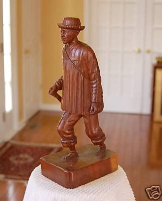 Haiti Hand Carved Wood Man Statue Artist Lafontant