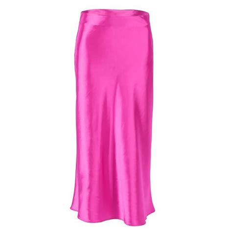 Dominve Jupe Longue Taille Haute En Satin Violet Pour Femme Tenue