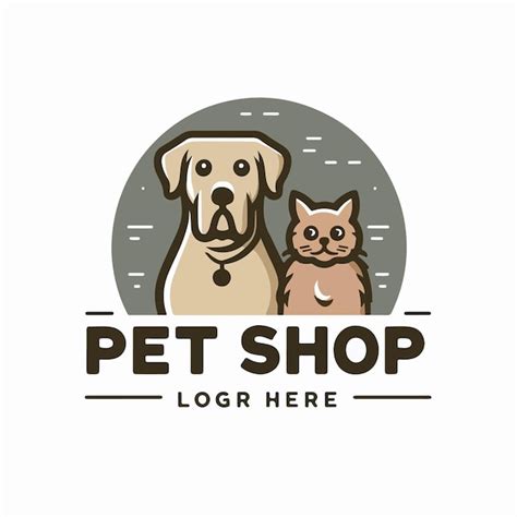 Vector Logotipo De Perro Y Gato Con Texto De Tienda De Mascotas