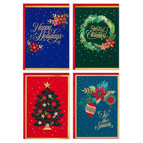 Hallmark Holiday Bulk Pack Set Festive Foil Christmas Greeting