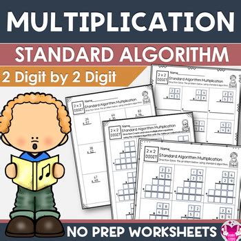 Standard Algorithm Multiplication Worksheets By The Rabbit Studio