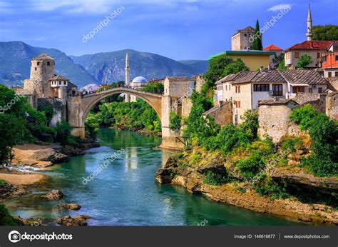 Old Bridge Stari Most in Mostar, Bosnia and Herzegovina Stock Photo by ...