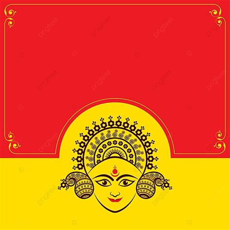 Navratri Utsav Greeting Card Durga Hinduism Worship Vector Durga