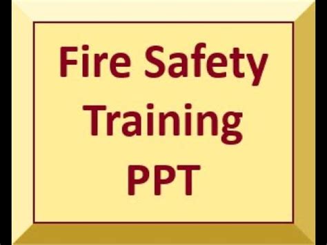 Fire Safety Training Ppt Youtube