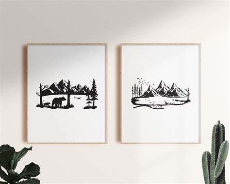 Wildlife Nature Lake Scene SVG Bundle Mountain Pond Landscape - Etsy